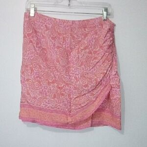 Vici Pink and Orange Paisley Skirt